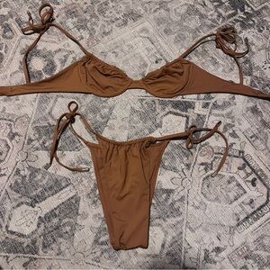 Monday Swimwear Brown String Bikini